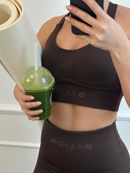 high support sports bra mocca